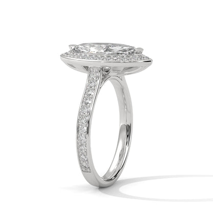 2 Carat Marquise Diamond Solitaire Accent Ring
