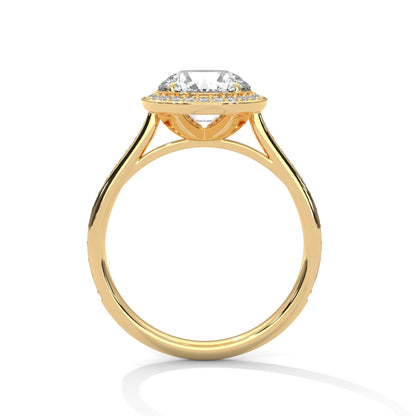 Halo Solitaire Engagement Ring With Round Diamond
