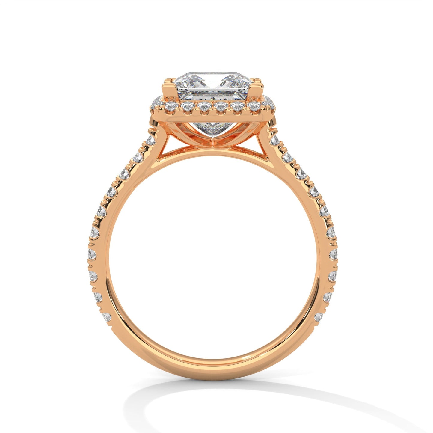 Solitaire Princess Diamond Ring With Halo