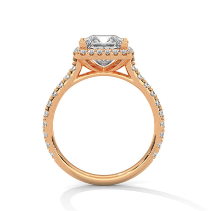 Solitaire Princess Diamond Ring With Halo