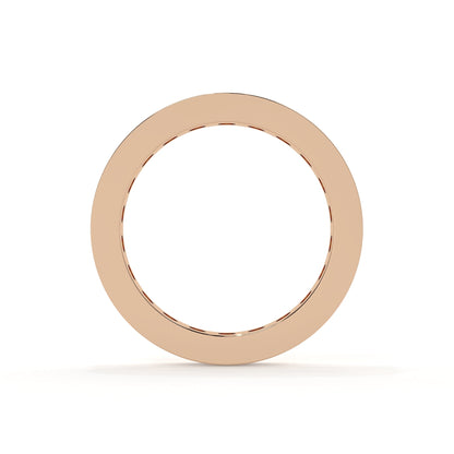Rose gold ring on a white background