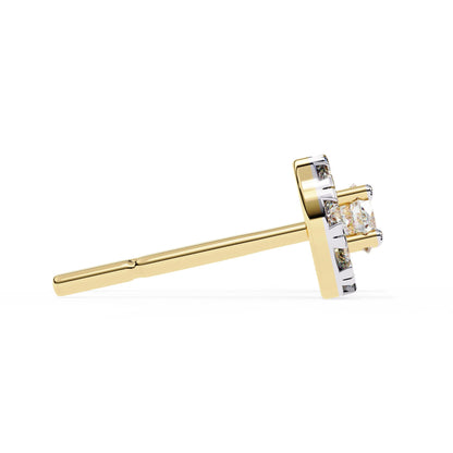 Round Brilliant Cluster Diamond Halo Stud Earrings