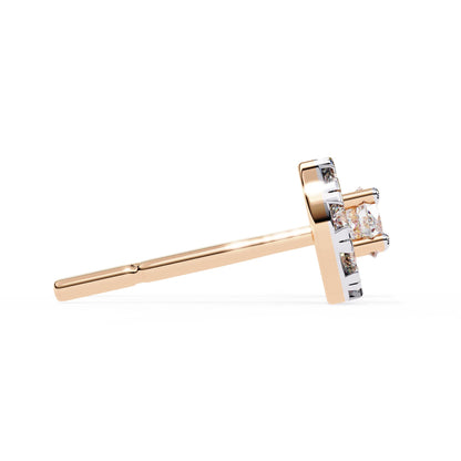 Round Brilliant Cluster Diamond Halo Stud Earrings