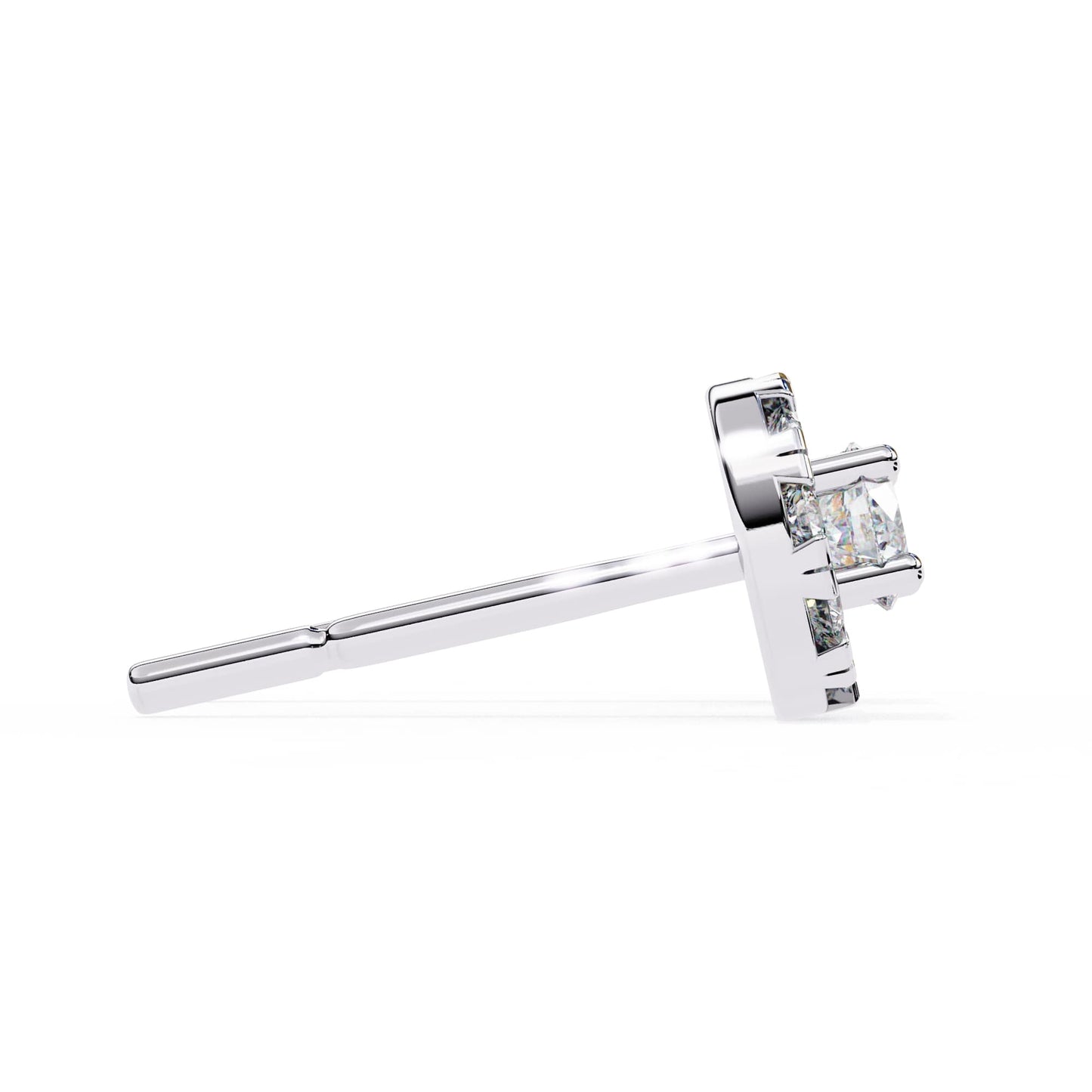 Round Brilliant Cluster Diamond Halo Stud Earrings