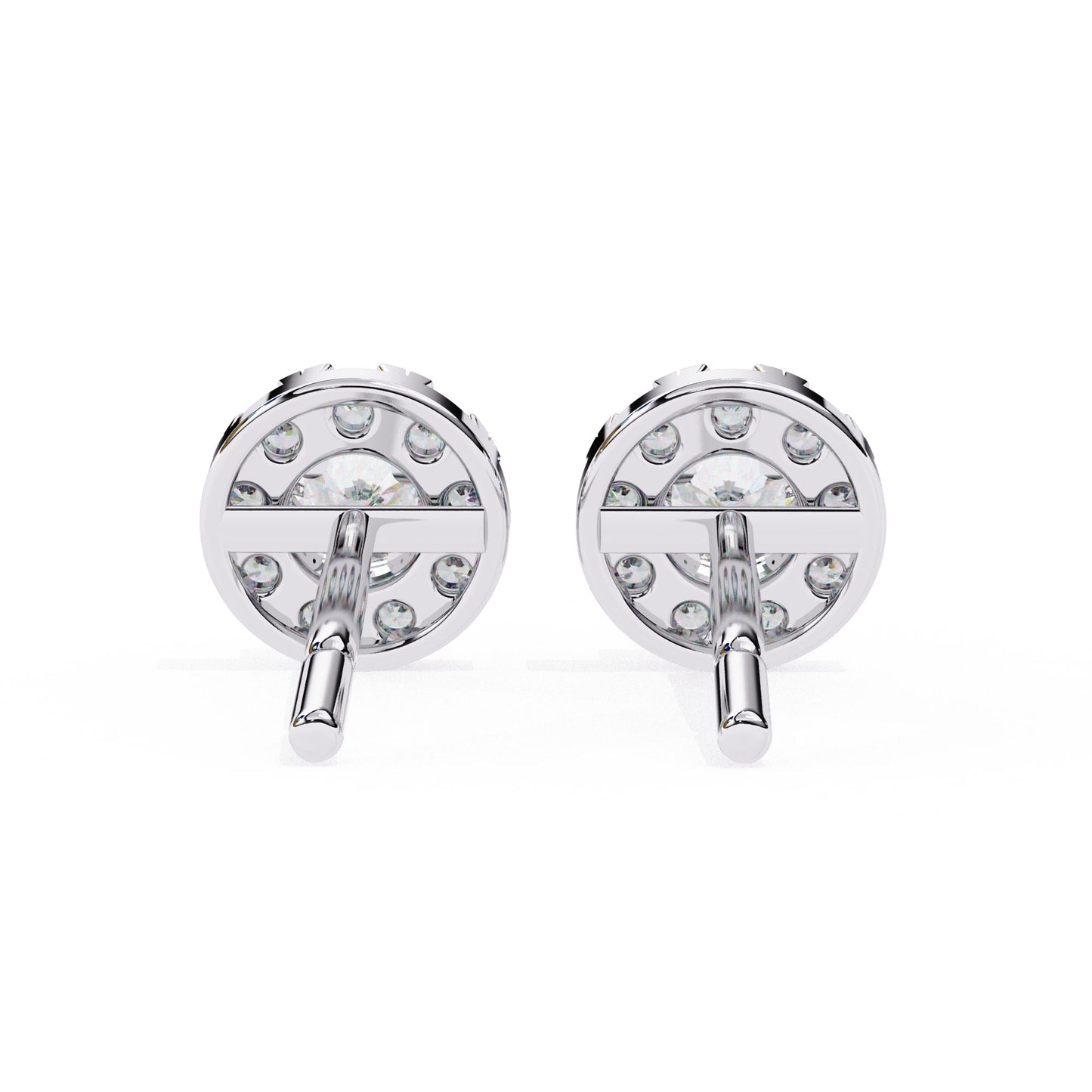 Round Brilliant Cluster Diamond Halo Stud Earrings