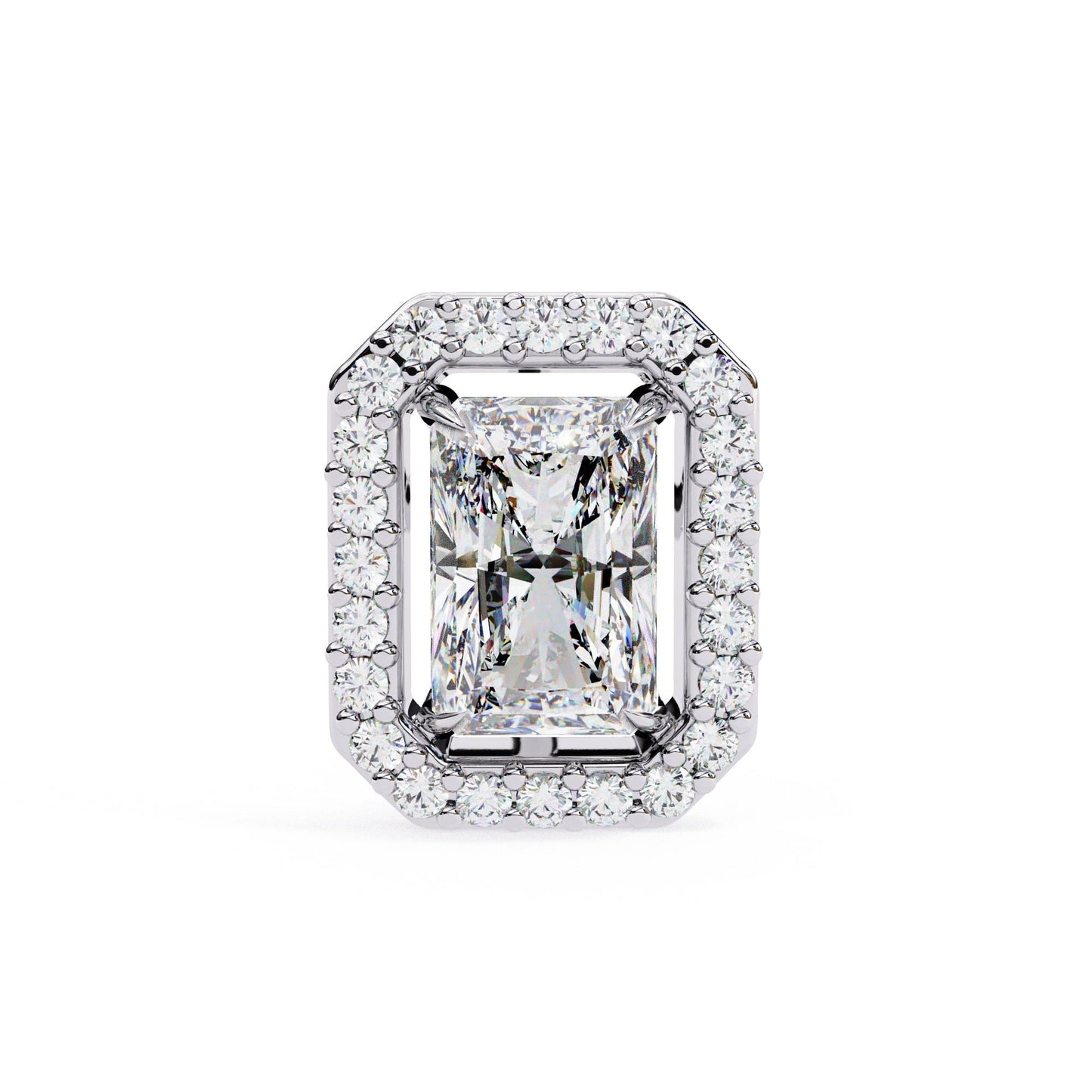 Radiant Lab Grown Diamond Halo Stud Earrings