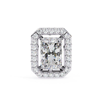 Radiant Lab Grown Diamond Halo Stud Earrings