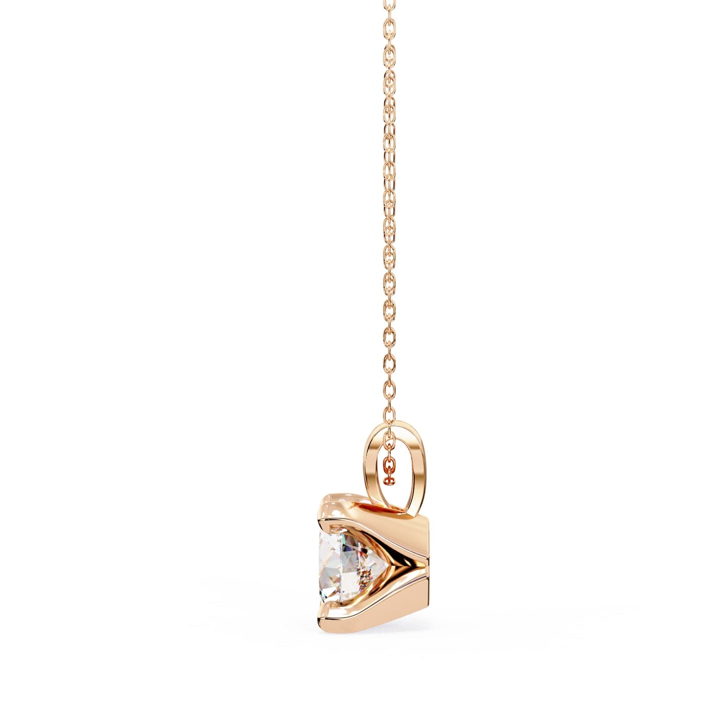 4 Prong Round Lab Diamond Pendant