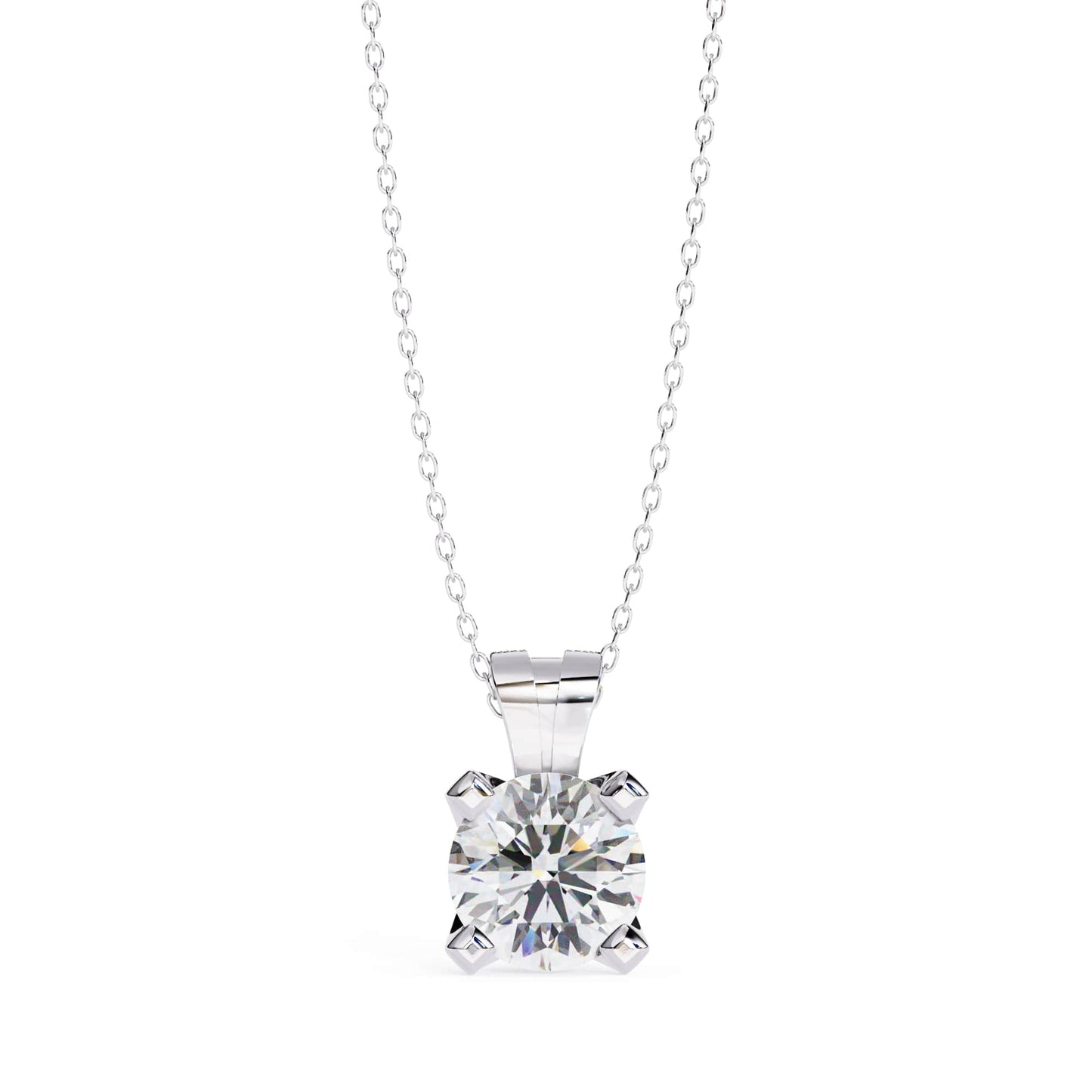 4 Prong Round Lab Diamond Pendant