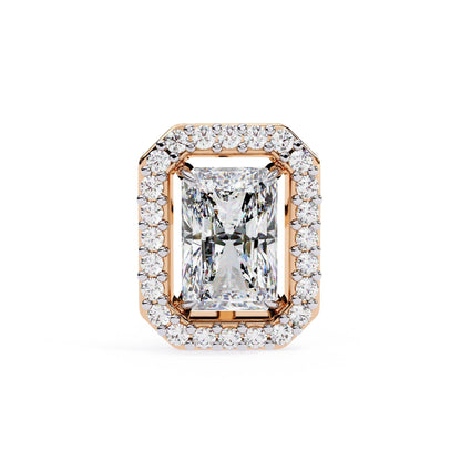 Radiant Lab Grown Diamond Halo Stud Earrings