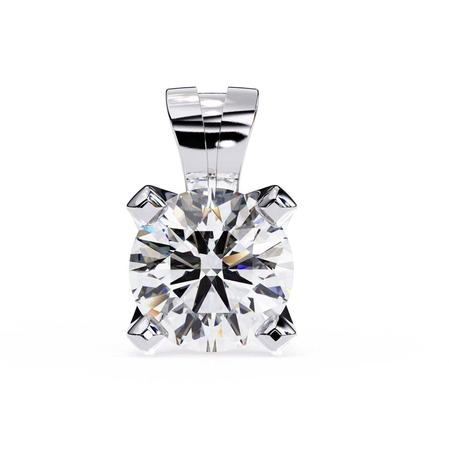 4 Prong Round Lab Diamond Pendant