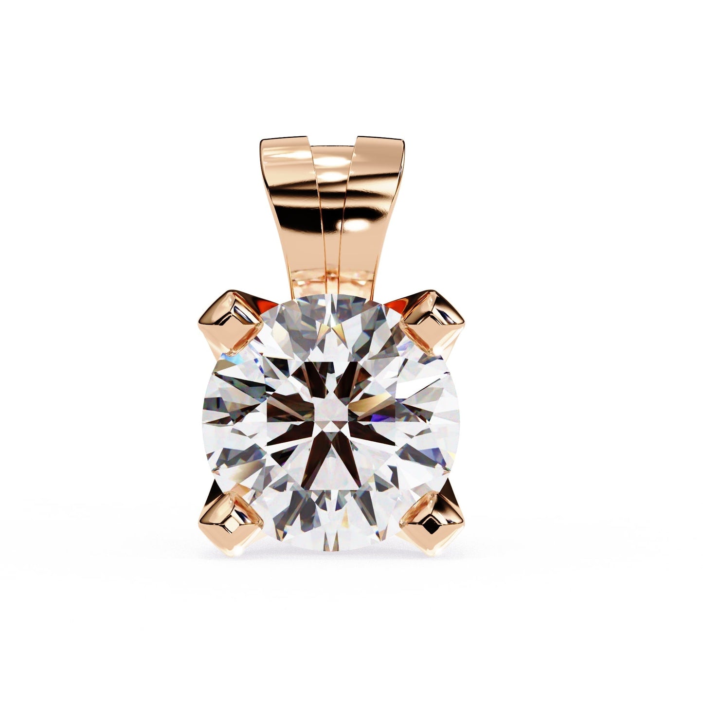 4 Prong Round Lab Diamond Pendant