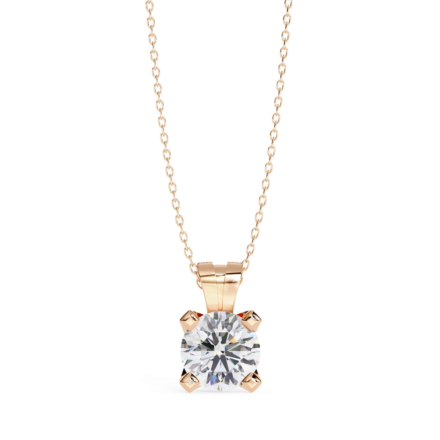 4 Prong Round Lab Diamond Pendant