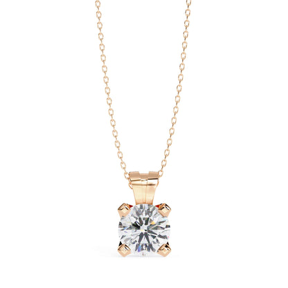 4 Prong Round Lab Diamond Pendant
