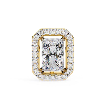 Radiant Lab Grown Diamond Halo Stud Earrings