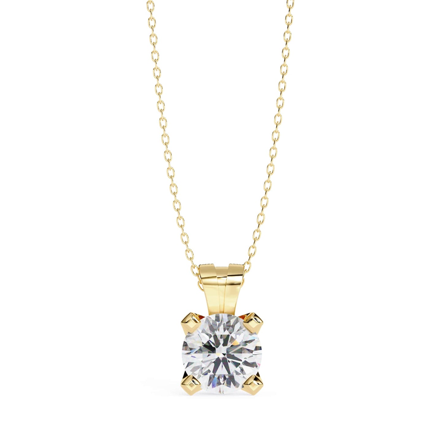 4 Prong Round Lab Diamond Pendant