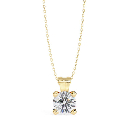 4 Prong Round Lab Diamond Pendant