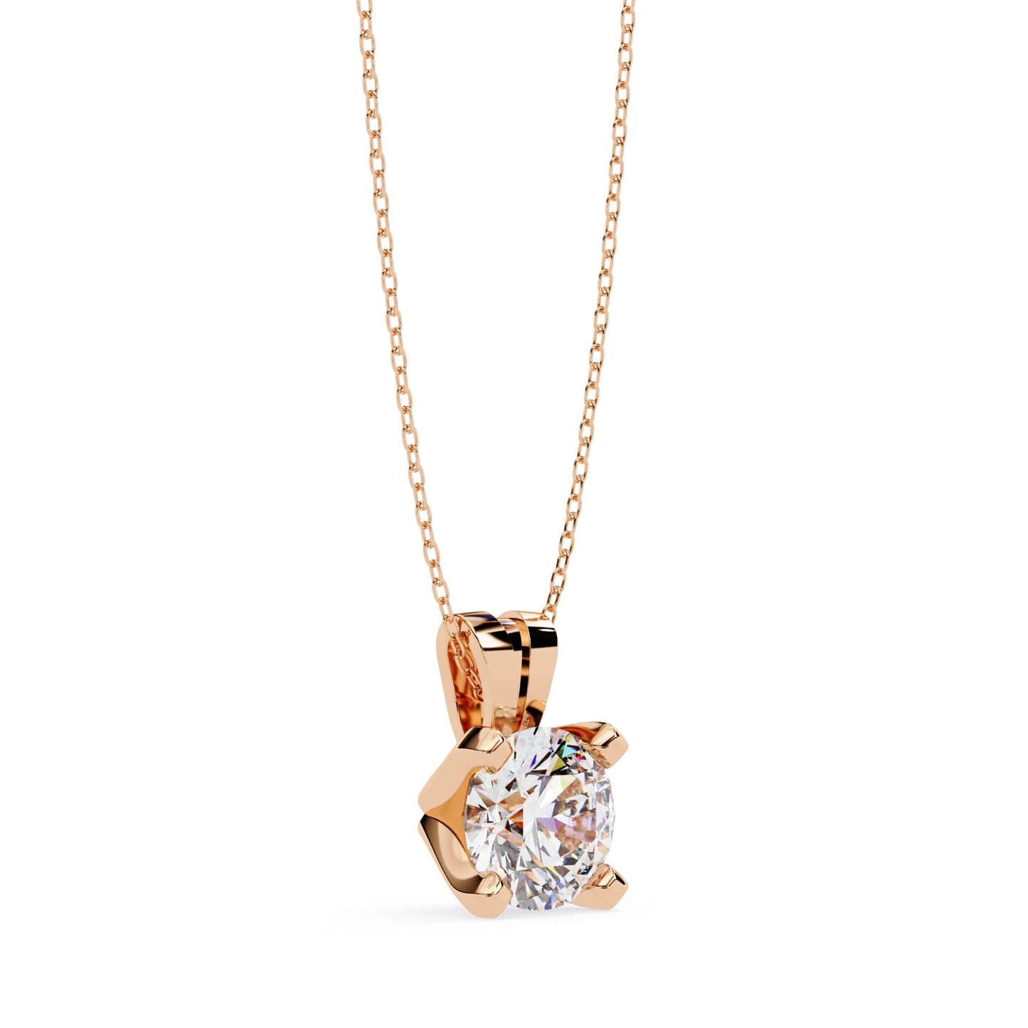 4 Prong Round Lab Diamond Pendant