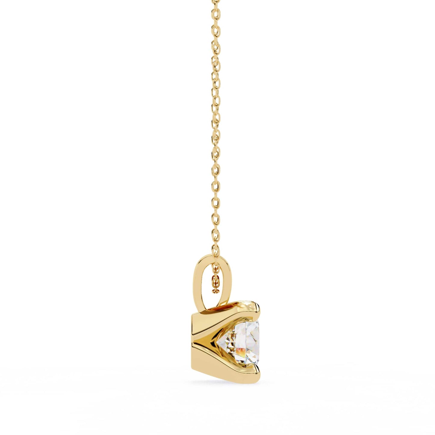 4 Prong Round Lab Diamond Pendant