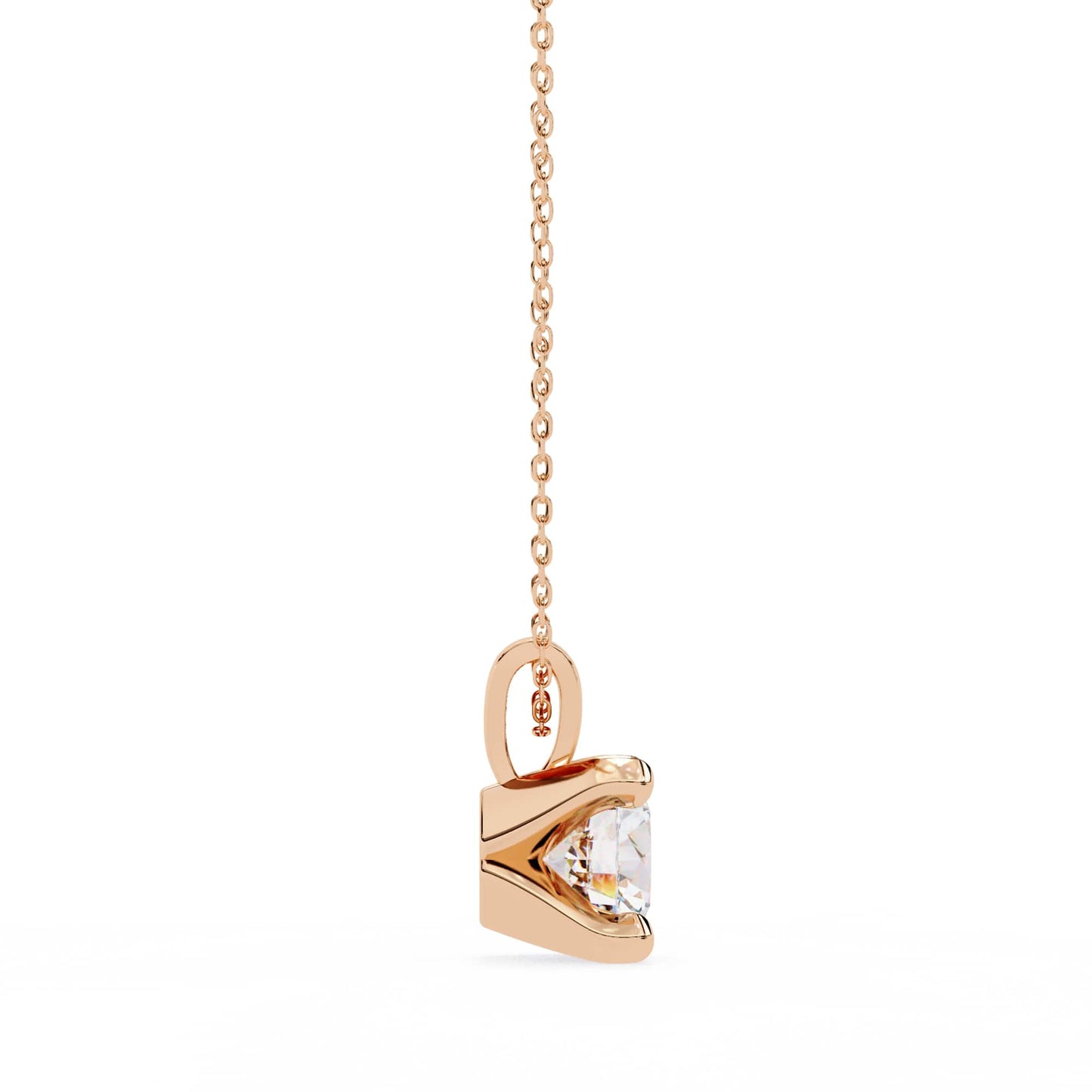 4 Prong Round Lab Diamond Pendant