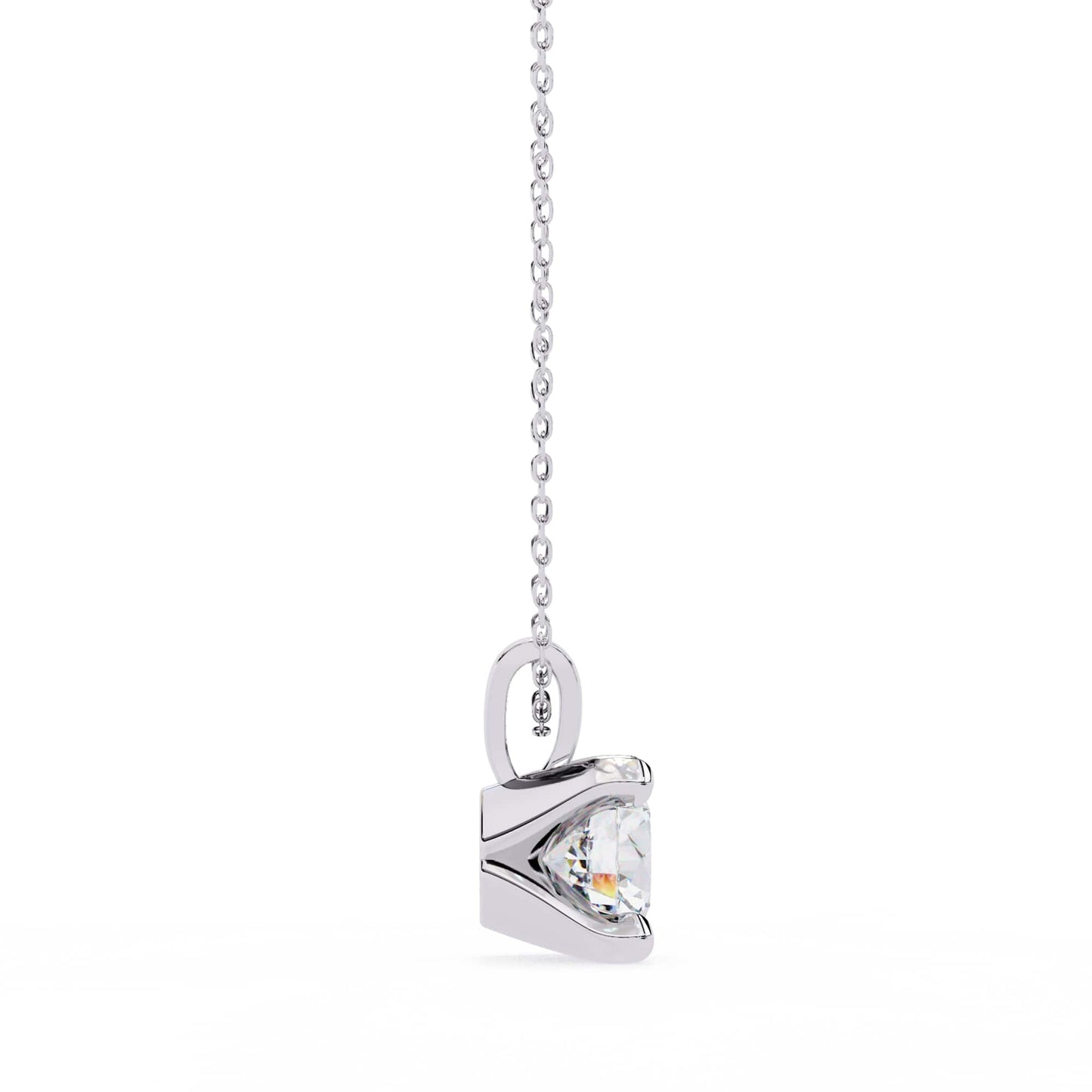 4 Prong Round Lab Diamond Pendant