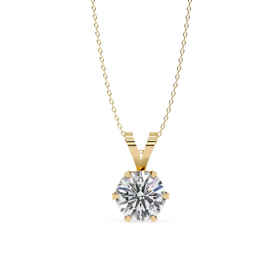6 Prong Round Lab Grown Diamond Pendant
