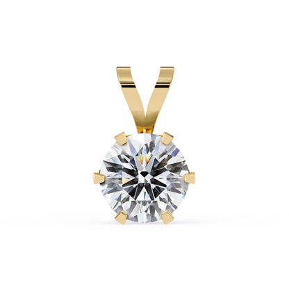 6 Prong Round Lab Grown Diamond Pendant