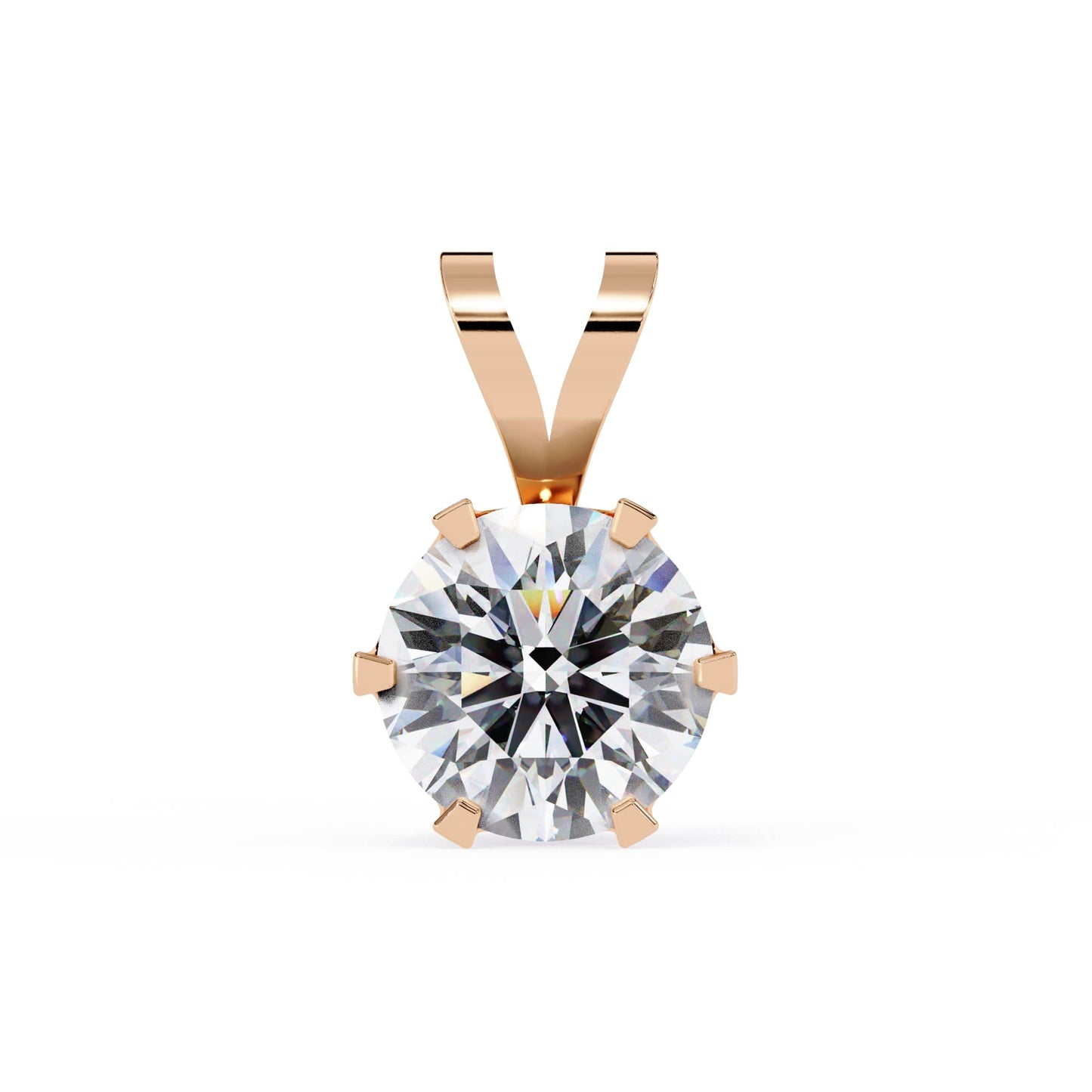 6 Prong Round Lab Grown Diamond Pendant