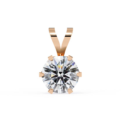 6 Prong Round Lab Grown Diamond Pendant