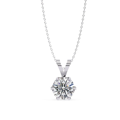 6 Prong Round Lab Grown Diamond Pendant
