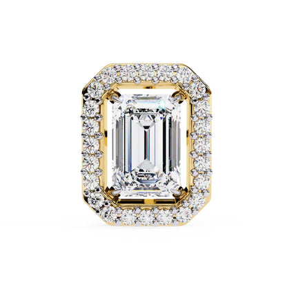 Halo Emerald Lab Diamond Stud Earrings