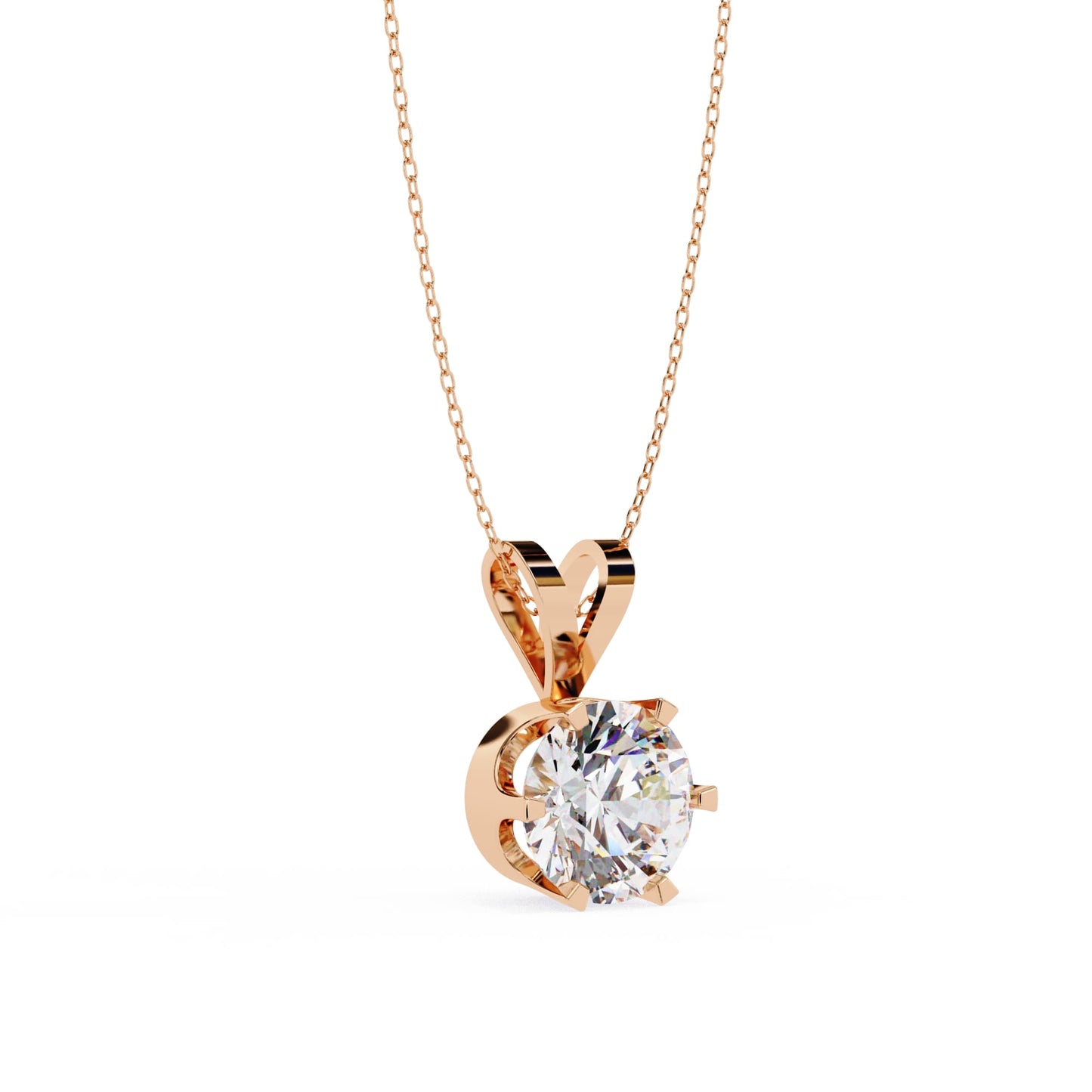 6 Prong Round Lab Grown Diamond Pendant
