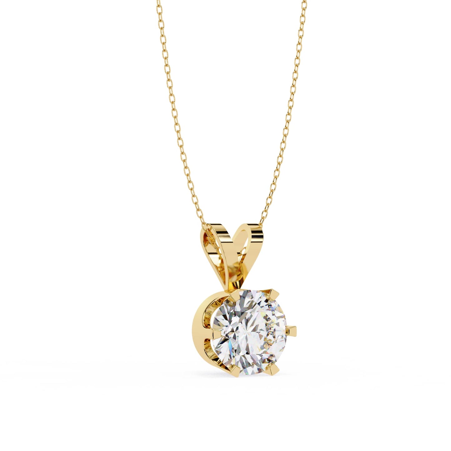 6 Prong Round Lab Grown Diamond Pendant