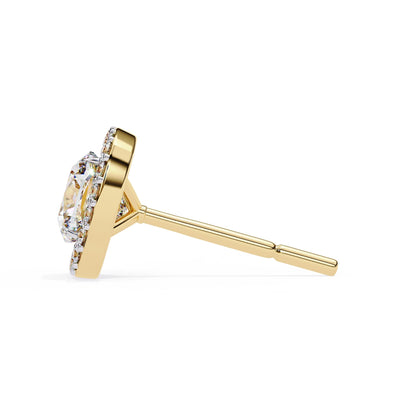 Halo Cushion Lab Grown Diamond Stud Earrings