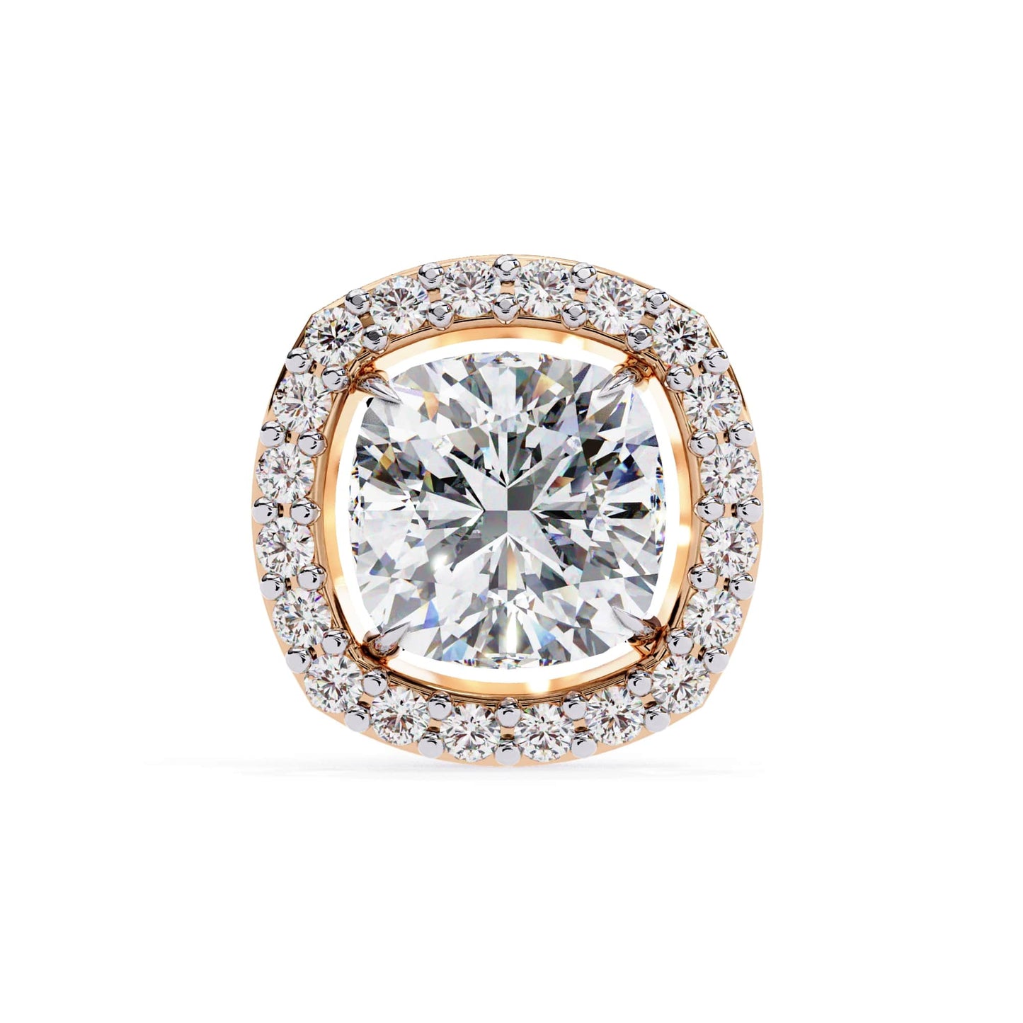 Halo Cushion Lab Grown Diamond Stud Earrings