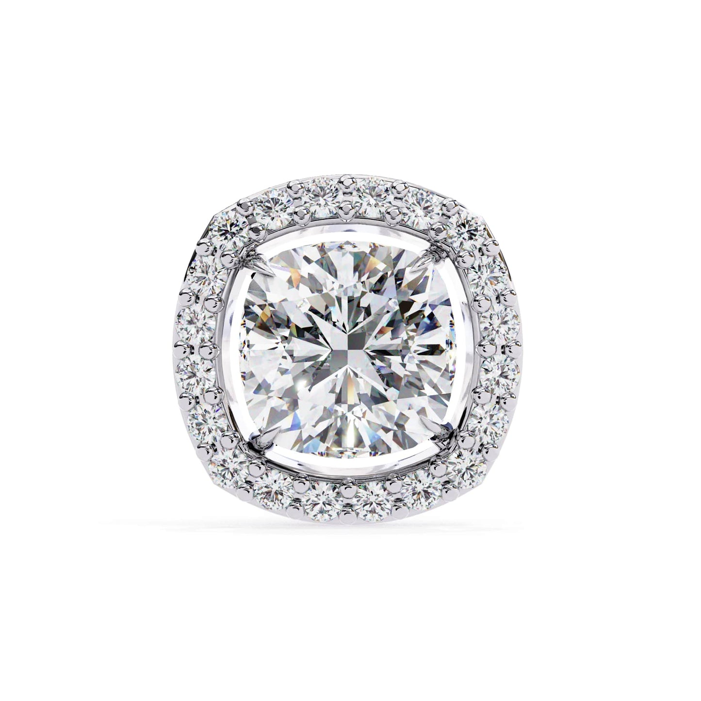 Halo Cushion Lab Grown Diamond Stud Earrings