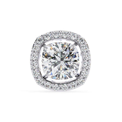 Halo Cushion Lab Grown Diamond Stud Earrings