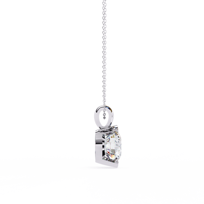 Round Lab Grown Diamond Half Bezel Pendant