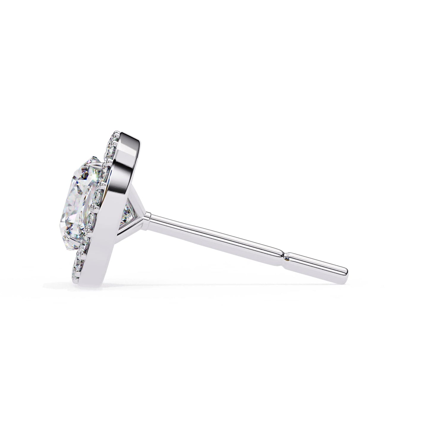 Halo Cushion Lab Grown Diamond Stud Earrings