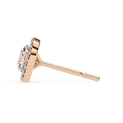 Halo Cushion Lab Grown Diamond Stud Earrings