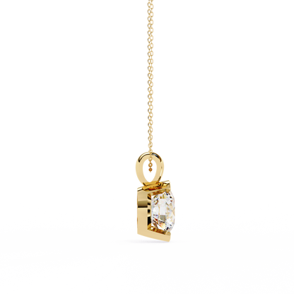 Round Lab Grown Diamond Half Bezel Pendant