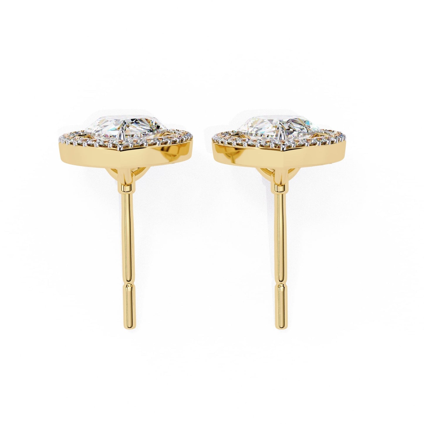 Pear Halo Stud Earrings