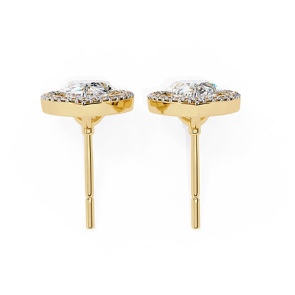 Pear Halo Stud Earrings