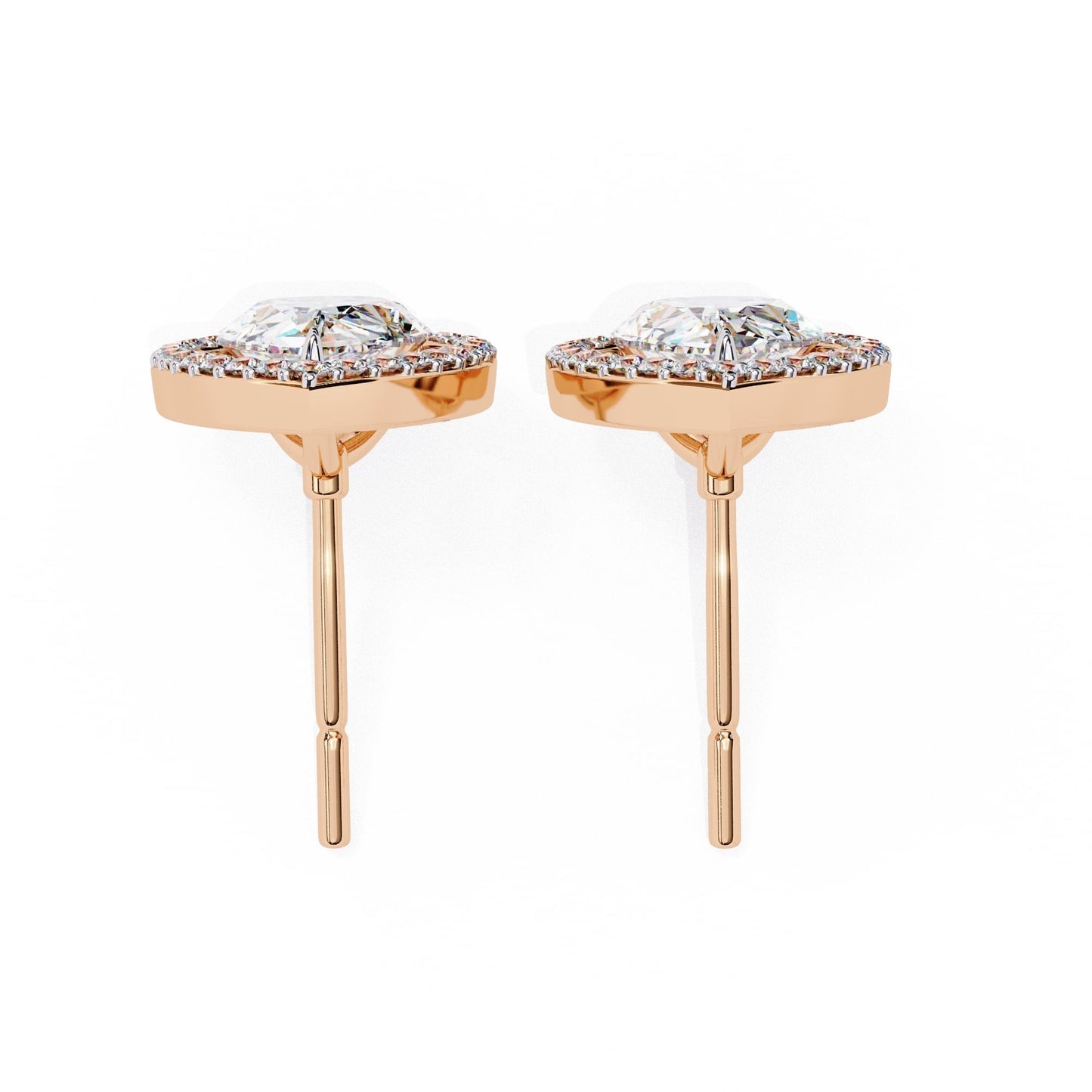 Pear Halo Stud Earrings