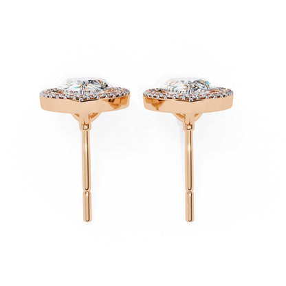 Pear Halo Stud Earrings