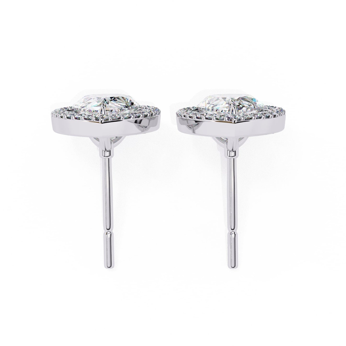 Pear Halo Stud Earrings