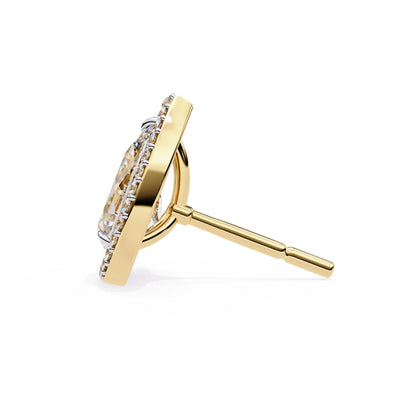 Pear Halo Stud Earrings