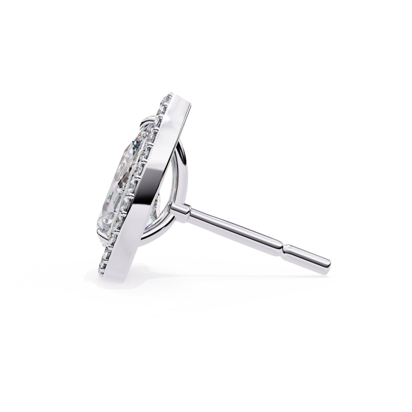 Pear Halo Stud Earrings