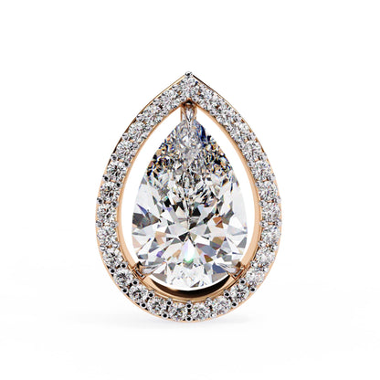 Pear Halo Stud Earrings