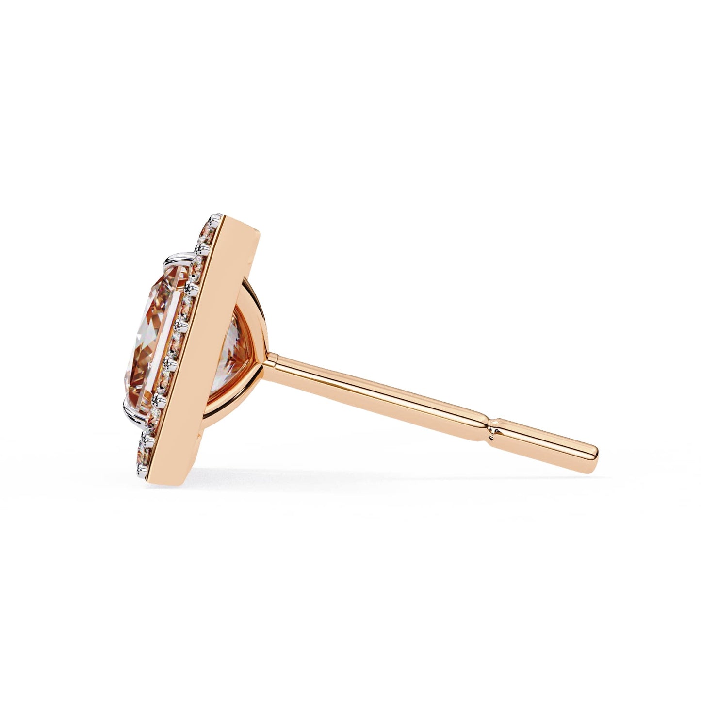 Princess Cut Lab Diamond Halo Stud Earrings